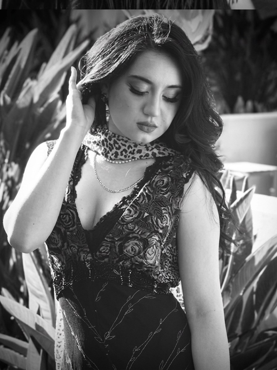 Black and white portrait of AALBA